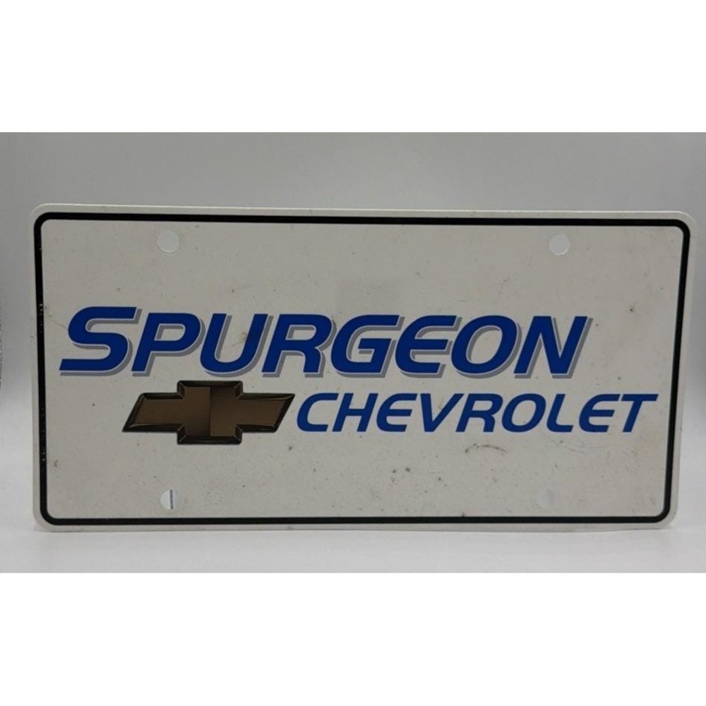 Spurgeon Chevrolet Dealership Plastic License Plate Wooster Ohio